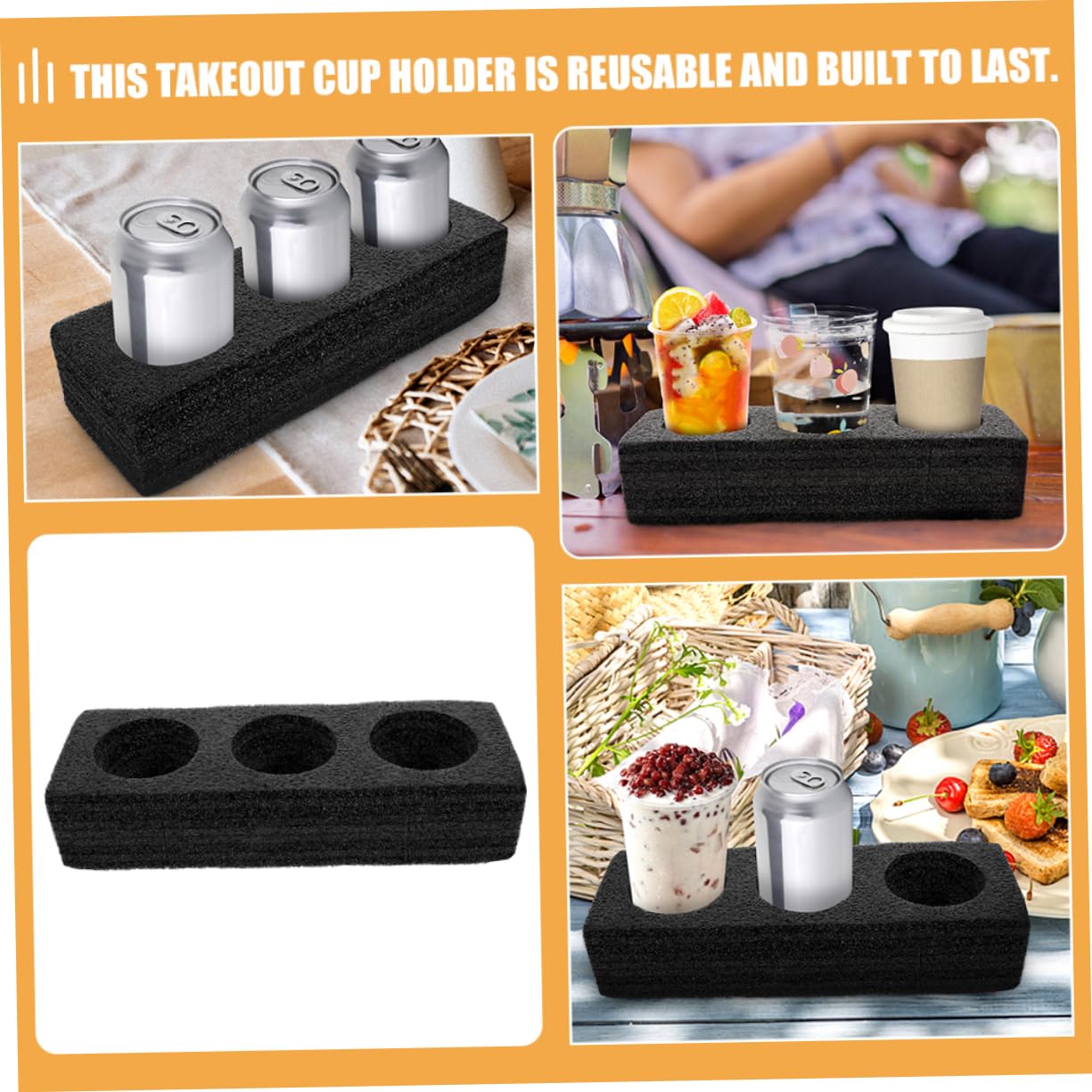 Hohopeti 6piezas Portavasos Para Café Leche Té Bandeja Portabebidas Resistente y Fácil De Usar Para Llevar