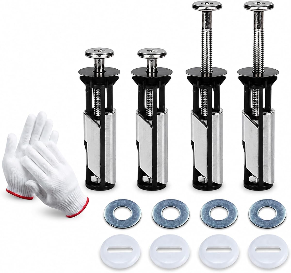 Kit de pernos de sujeción para asiento de inodoro de alta resistencia, kit de pernos universales para asiento de inodoro, tornillo de reparación de inodoro de baño, kit de reemplazo de tornillos de tapa de inodoro de acero inoxidable impermeable (4 piezas)