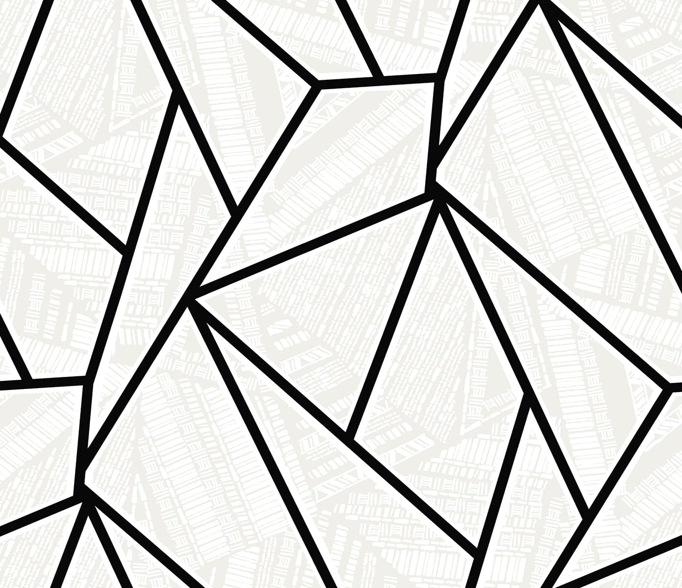 NextWall Vector Geo Peel and Stick Wallpaper (Ebony & Morning Fog)