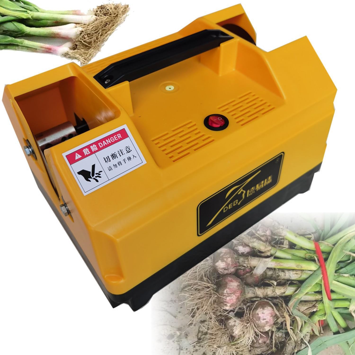 BOOZXCV Electric Garlic Root Stem, Garlic Root, Double Garlic Top Tails Remover Machine, Cut Beard and Roots