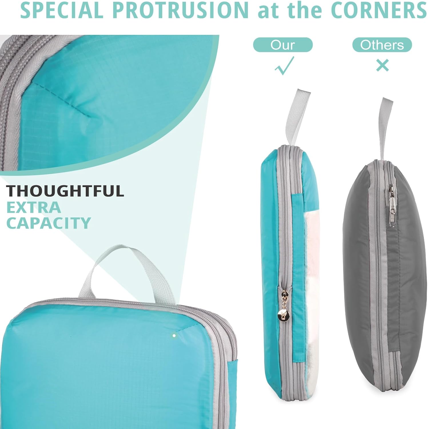 See Through Expandable Compression Packing Cubes, Mesh Travel Packing Cubes for Suitcases, Lightweight Organizers Bag Set for Travel Essentials for Luggage - Image 4