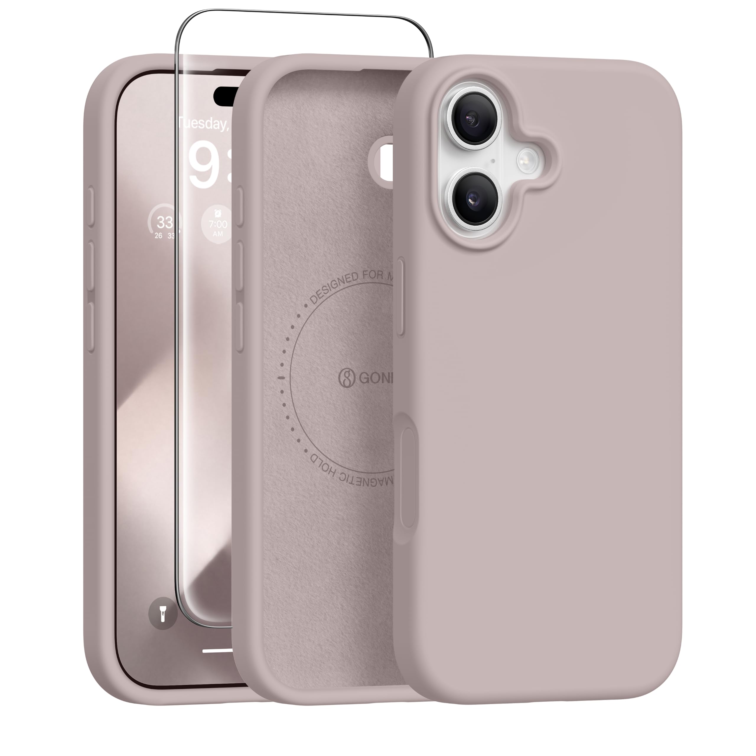 GONEZ Magnetic for iPhone 17 Case, Silicone Cover Light Taro