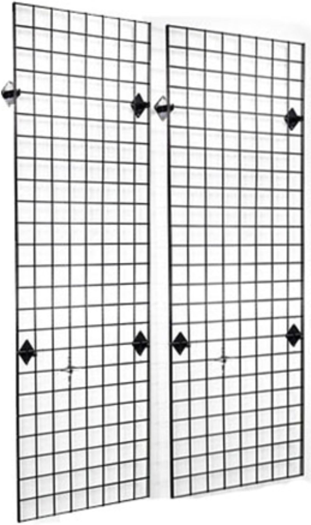 2' x 6' Grid Panel Wall Display Kit, 2-Pack. Matte Black