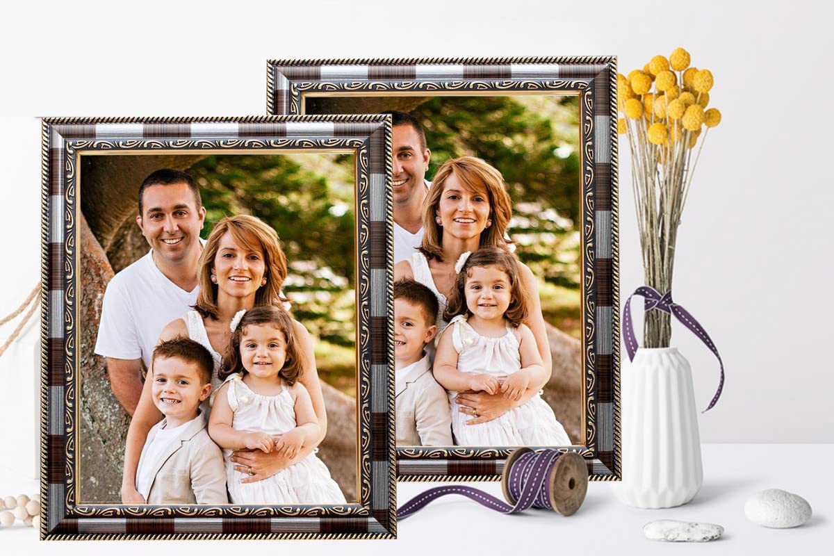 EArt wood Table Top/Wall Hanging Photo Frames (Black & White, 2=12x15