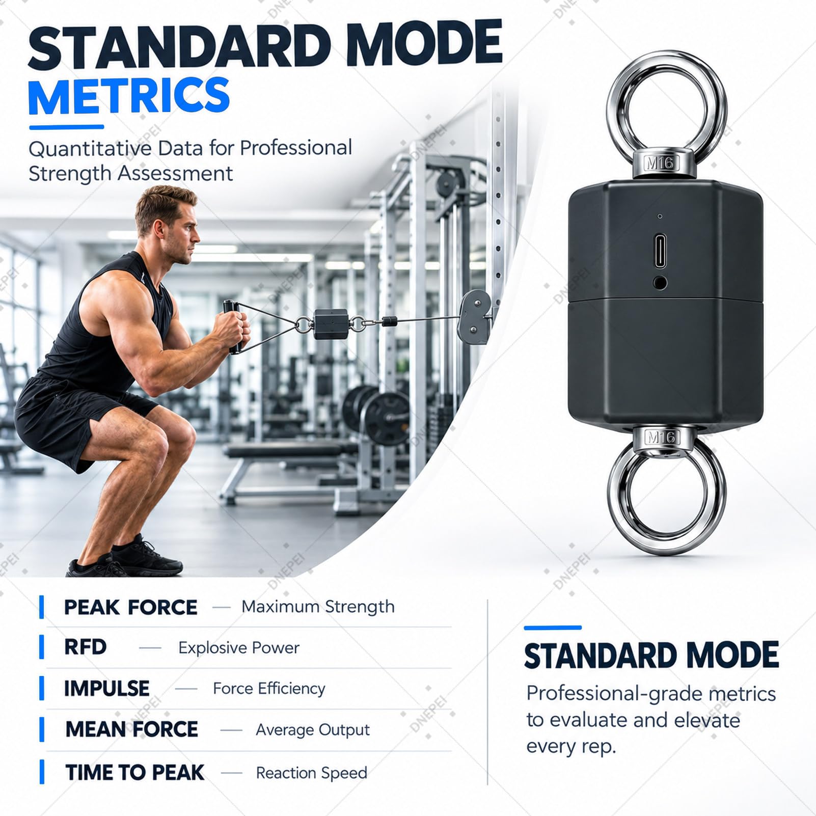Medidor de Fuerza Digital de 500 kg (ensayador de tracción y compresión) SetMenu1