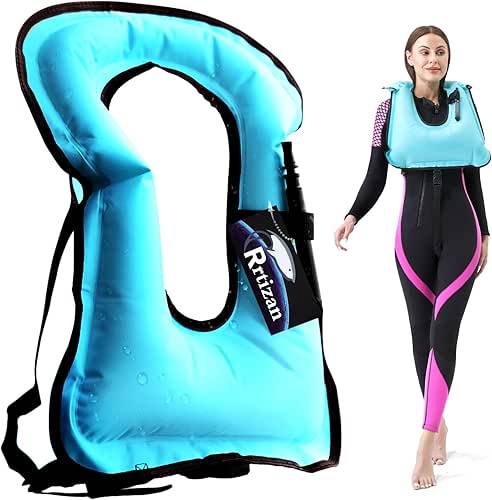 Rrtizan Snorkel Vest, Adults Portable Inflatable Swim Vest Swim Jackets