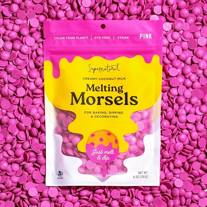 Supernatural Dye-Free Melting Morsels, Pink - Plant-Based, Vegan, Kosher, No