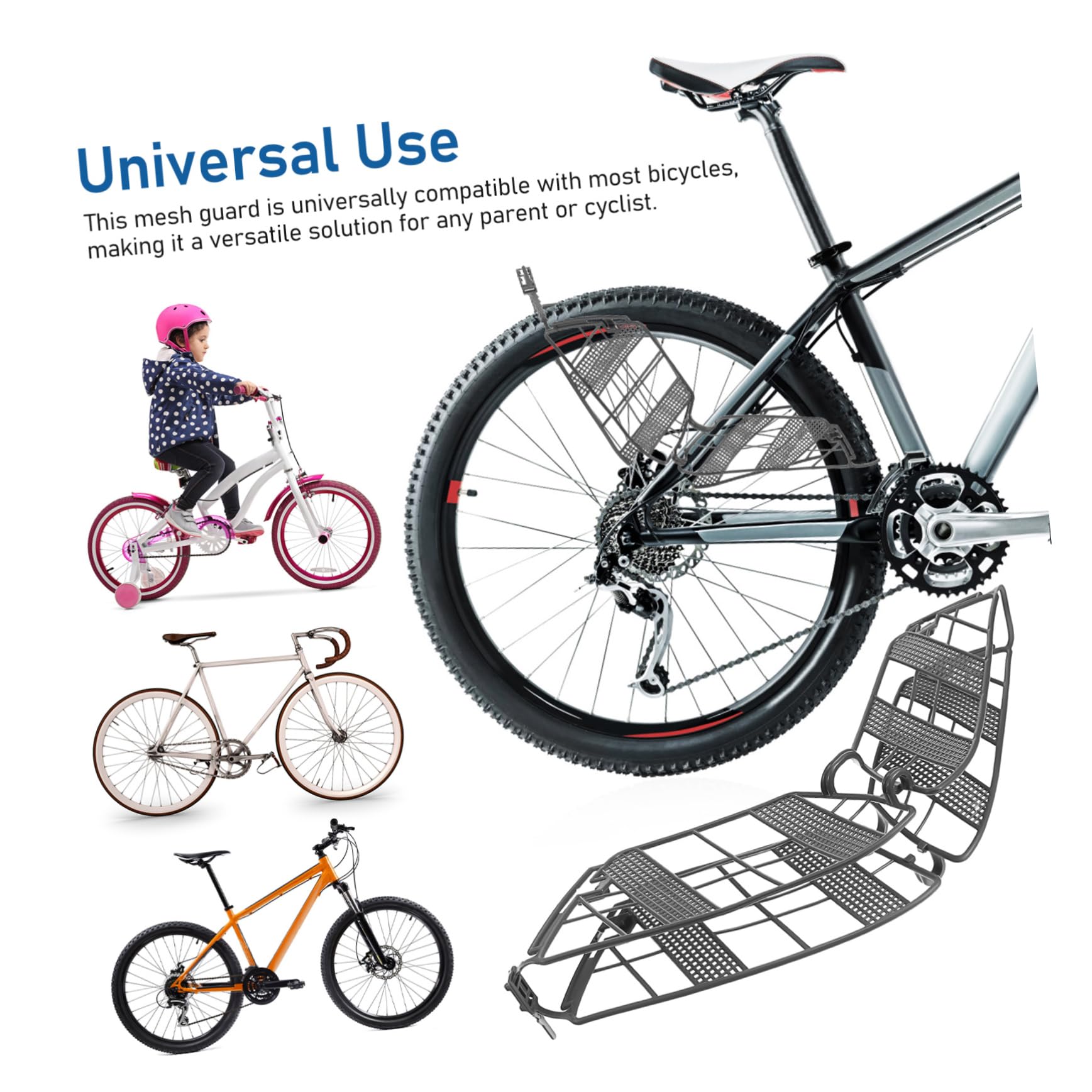 GAROZATION Bike Dress Guard Mesh Rear Wheel Protector Bike Protective Net for Rear Seat