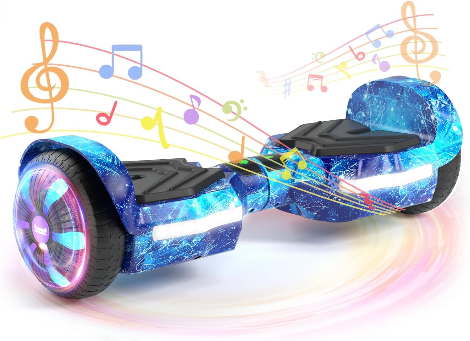 SIMATE Scooter, Bluetooth Speakers and LED Light-Up Wheels, APP Control, Dual 250W Motors, 8.5 mph Max Speed & 8.5 Miles Max Range, Gifts for Kids Adults Girls Boys