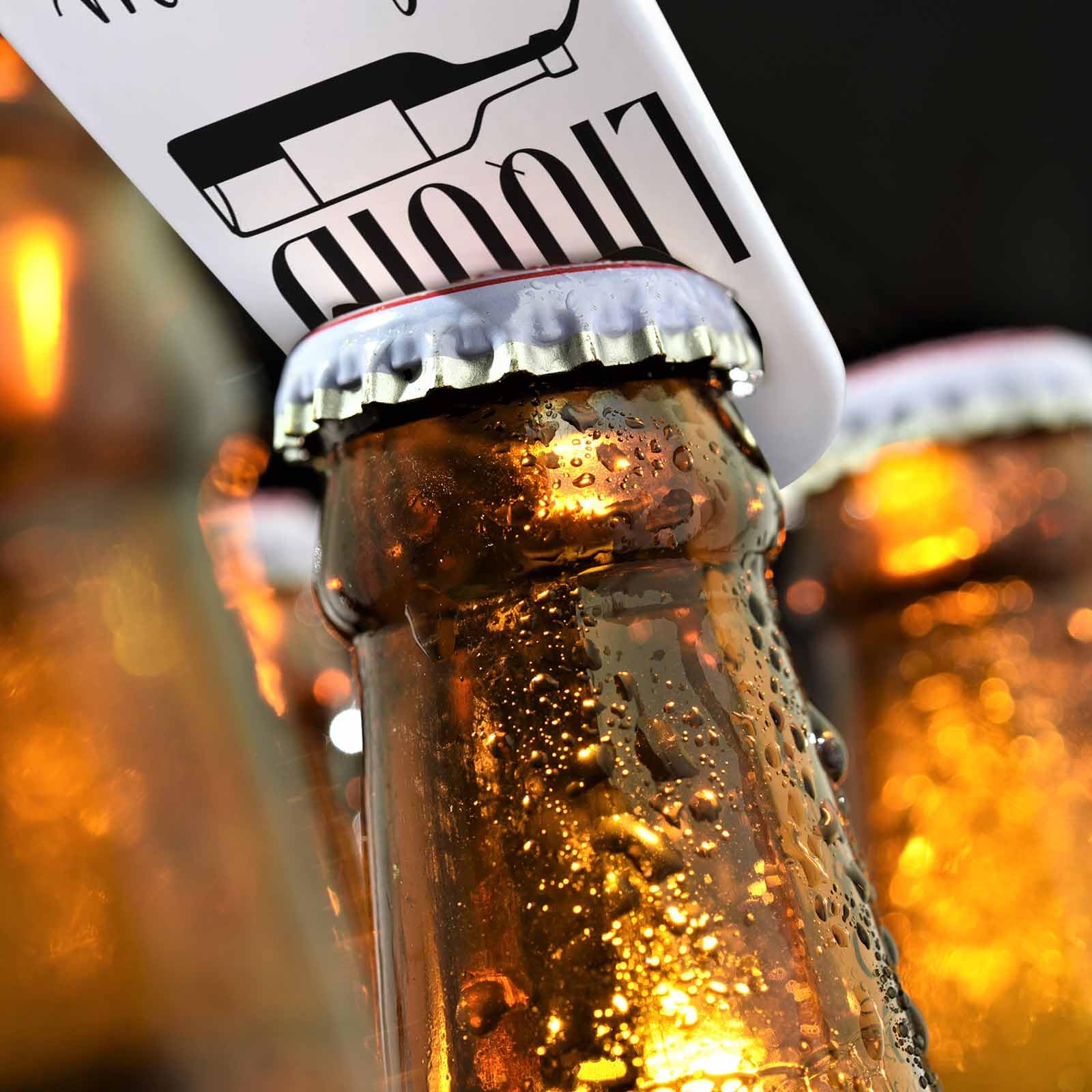 Liquid Therapy - Abridor de botellas de vino de acero inoxidable con cita de bebidas con texto en inglés "Life Life Flat" para el hogar, cocina, bar, restaurante, fiesta, regalo de cumpleaños