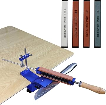 Fixed Angle Knife Sharpener Kit, Whetstone Grinding Stone Sharpener Tool with 4 Grinding Stones, for Professional Sharpening System