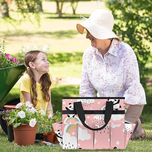 Miniatura 6 de Cute Rainbow Panda Garden Tool Tote Bag for Women Men Gardening Tool Storage Bags with 10 Pockets Standable Garden Home Tool Kits Organizer for