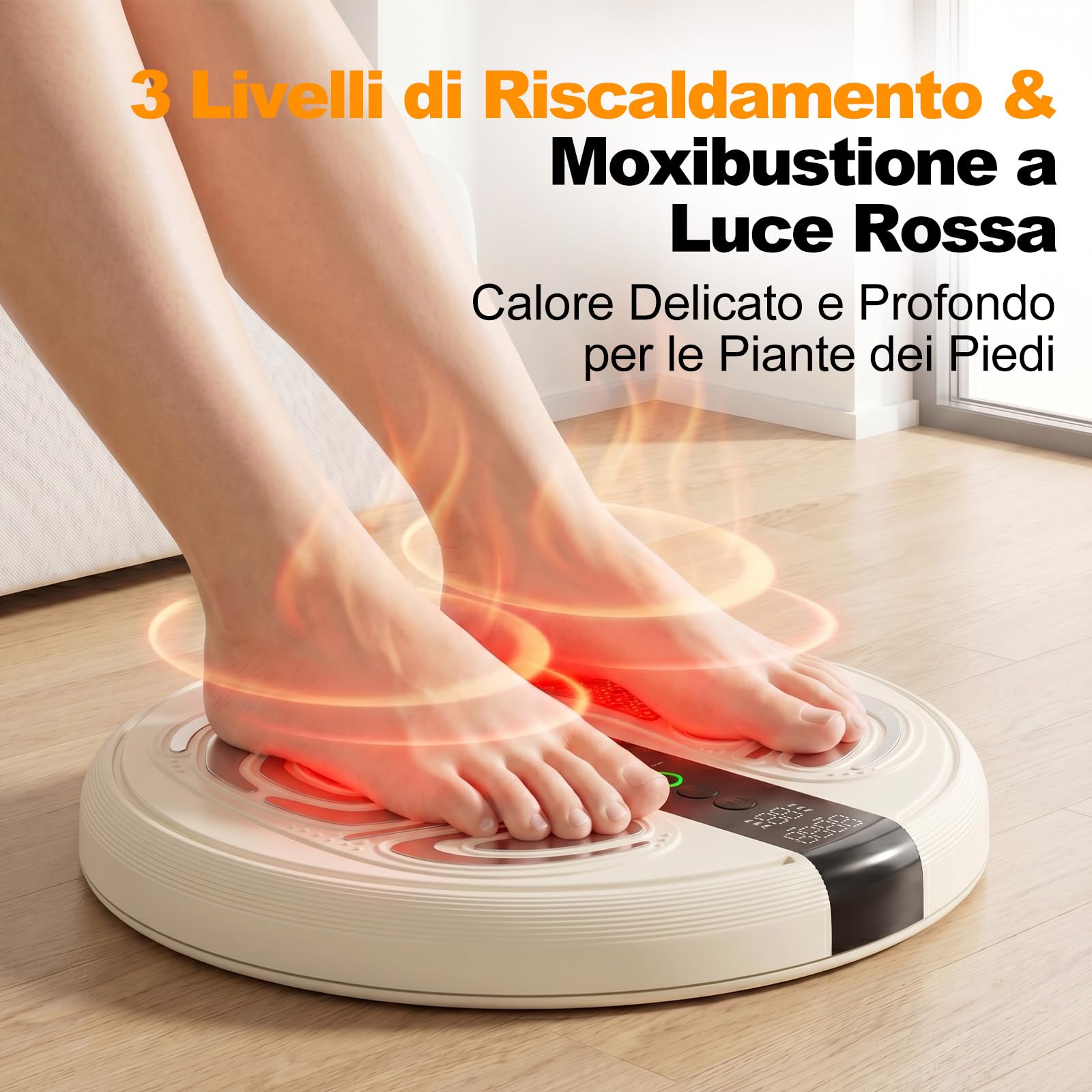 Massaggiatore per piedi 3 in 1 EMS, modellazione e tonificante, stimolatore della circolazione sanguigna, gambe con luce infrarossa da 660 NM, massaggiatore elettrico per piedi, allevia neuropatia