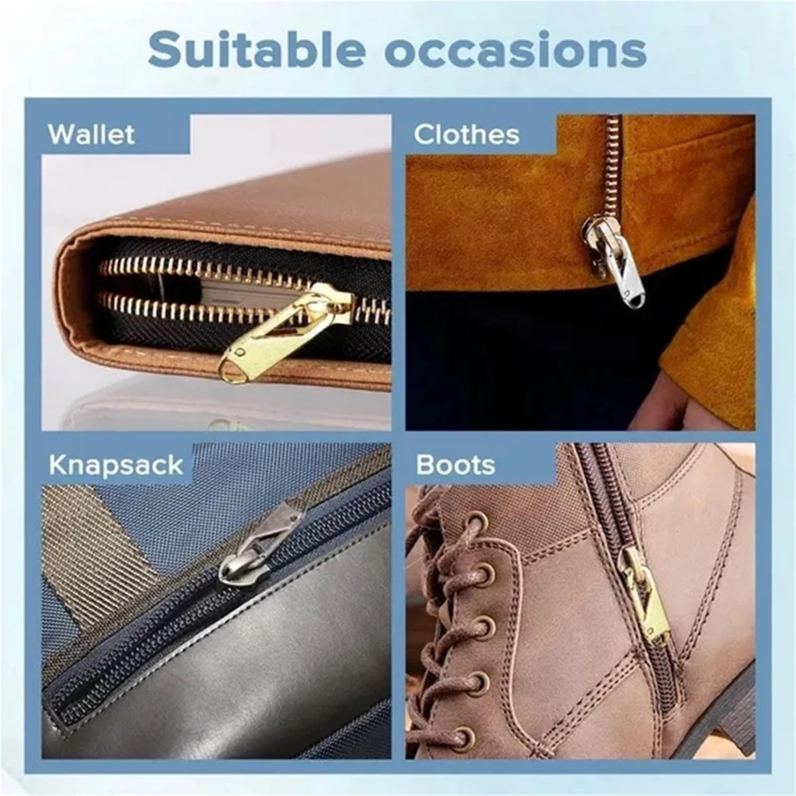 Reißverschlussschieber, 100 Stück, sofortige Reißverschluss-Reparaturtasche, Ersatz, schlechte Schnalle, Reisetasche, Koffer, Reißverschluss, Kopf, DIY, Nähen, Handwerk (Grau, Metall)