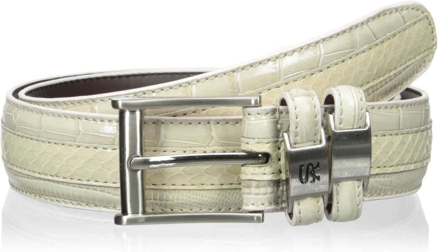 Stacy Adams Men's 32mm Genuine Leather Lizard Skin Print Belt With Buckle