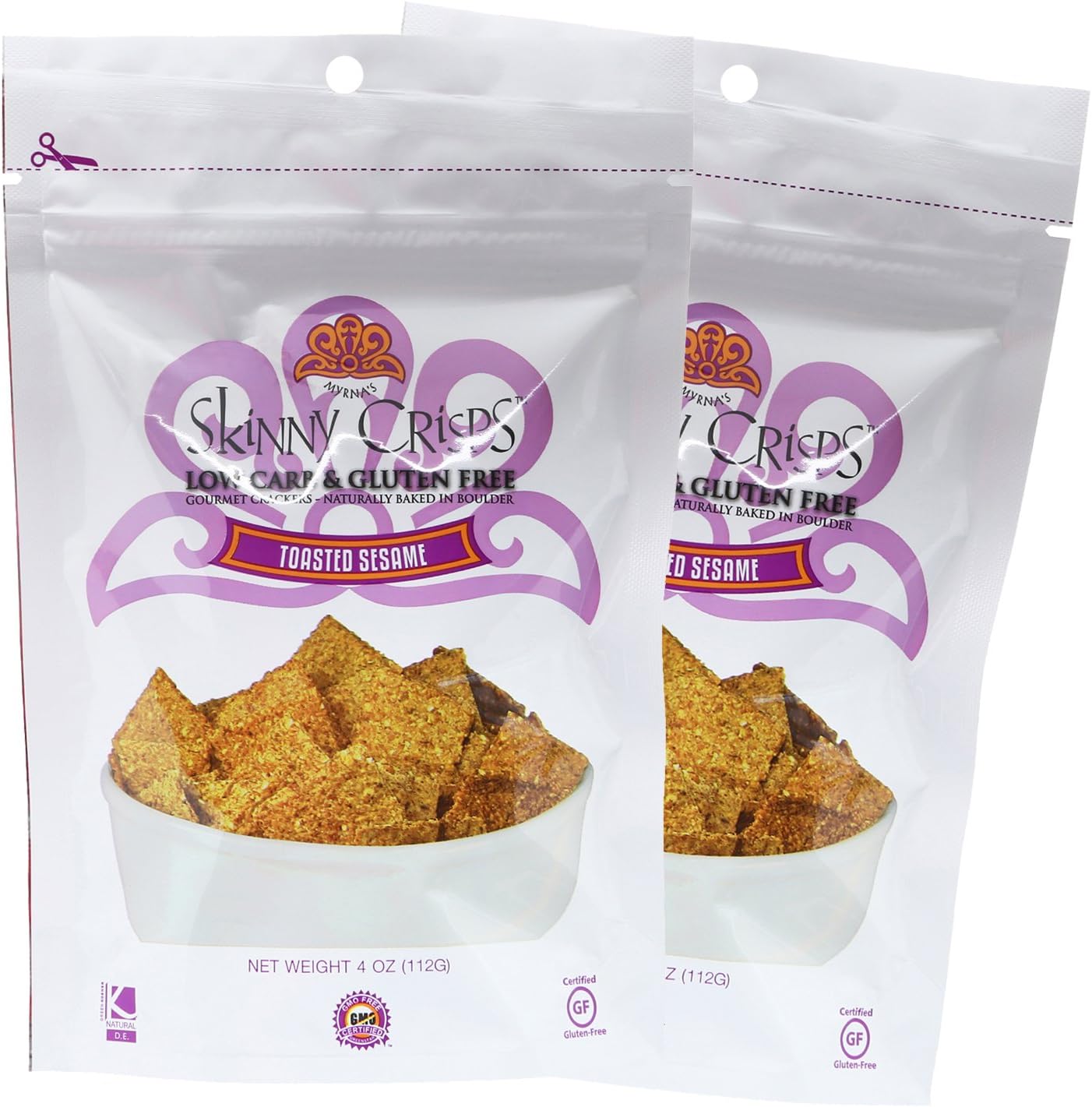 Skinny Crisps Toasted Sesame Crackers (Pack of 2)