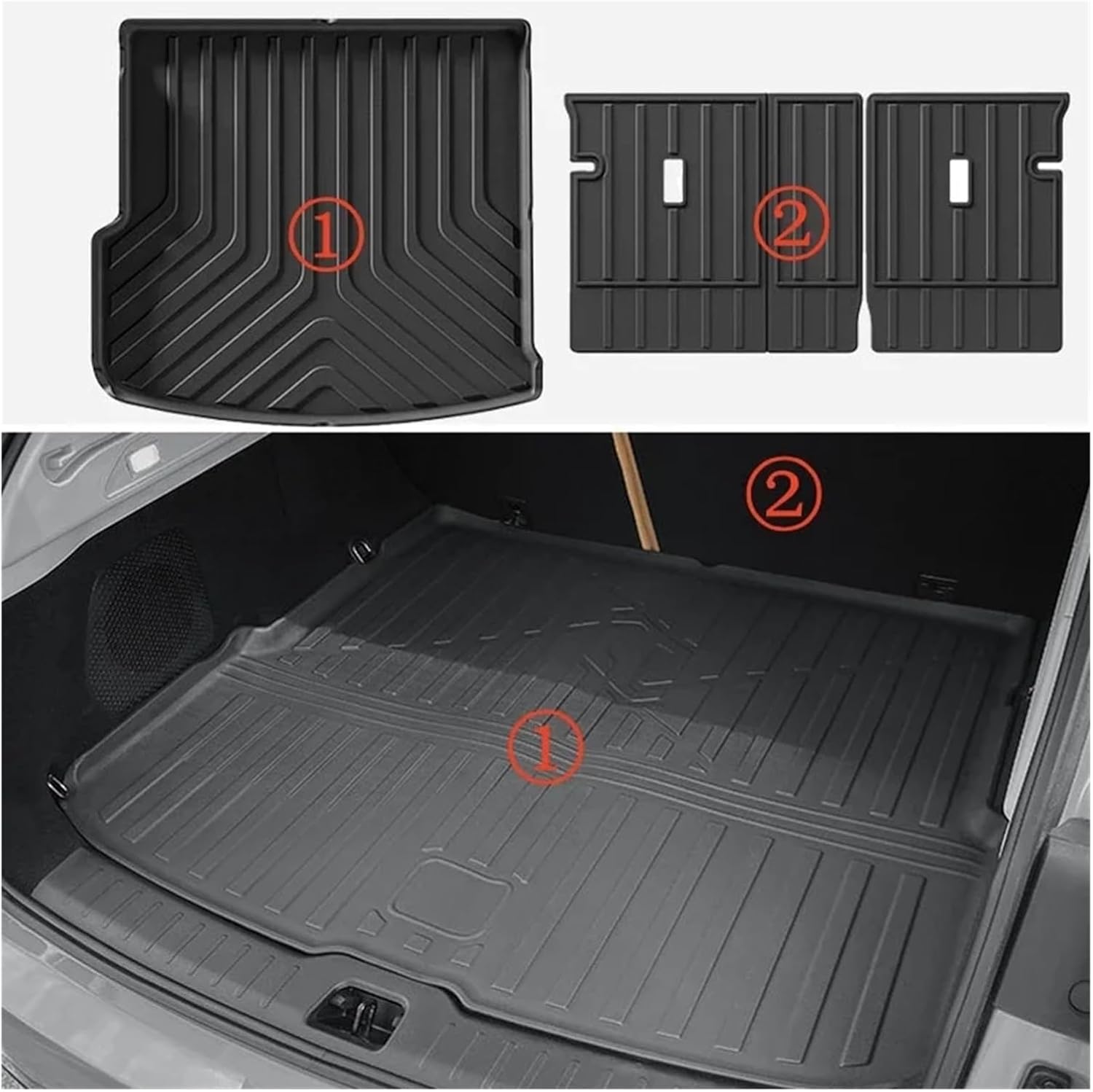Compatible with VOYAH 2025 2024 Car Floor Mats Trunk Mats, Waterproof Non-Slip All Weather Cargo Liners Backrest Mats LHD Car Carpet(6PCS Set)