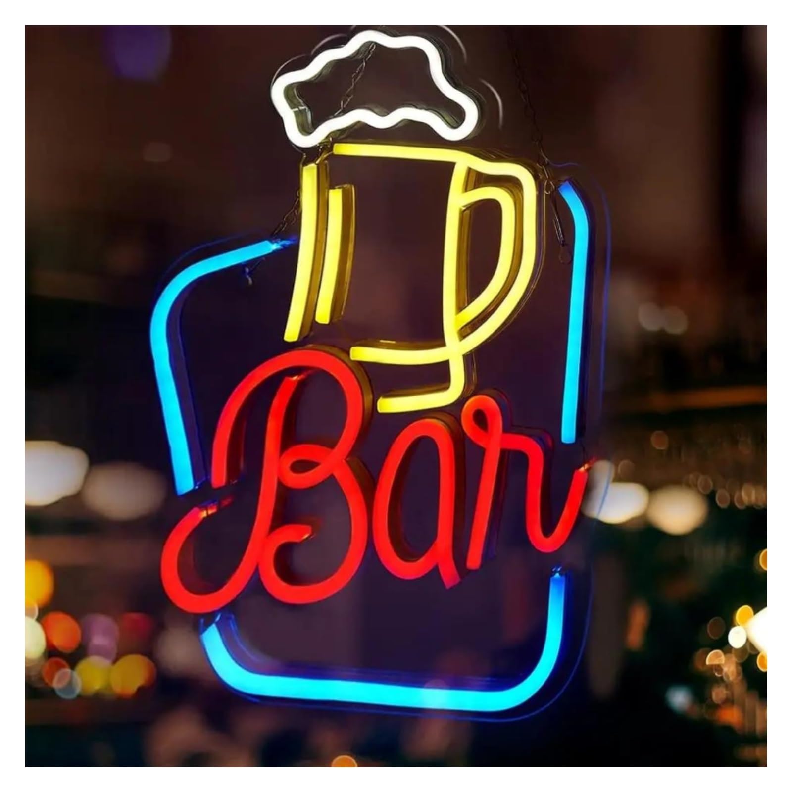LEMST Sign Lamp Beer Glass Neon Signs USB Powered Bar Open Neon Lights Suitable for Man Cave Pub Store Birthday Party Decor 25.7cmx35cm