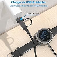 Vista 4 de Paquete de 2 cables de carga 2 en 1 para Garmin Watch de 3.3 pies, cable de carga USB con tipo C para Fenix 8 7 7X 6 Pro, Forerunner 970 965 570 265