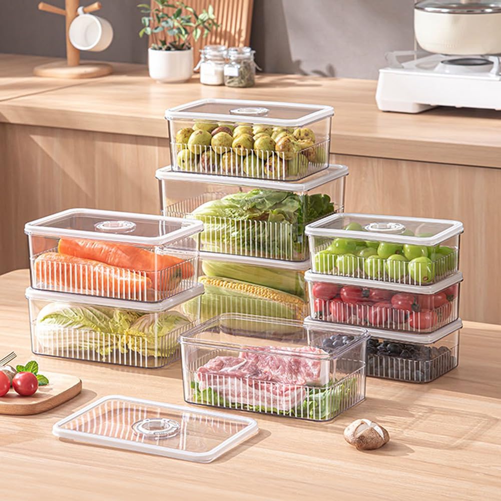 Obstkörbe for die Küche, unentbehrlicher Frischhaltebehälter for Gemüse und Obst, normale Küchen- und Kühlschrankbox