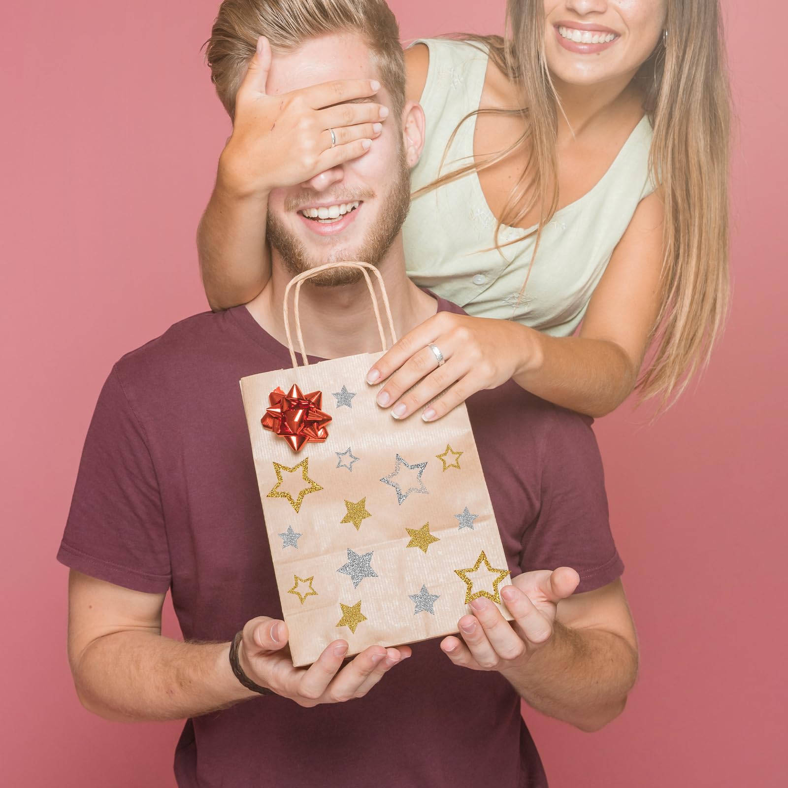 5 Sheets Gold and Silver Glitter Star Stickers Self-Adhesive Stars Labels for Kids Reward Self-Adhesive Glitter Foil Stars Sticker Decals for Christmas Scrapbooks Cards Teacher Crafts - Image 5