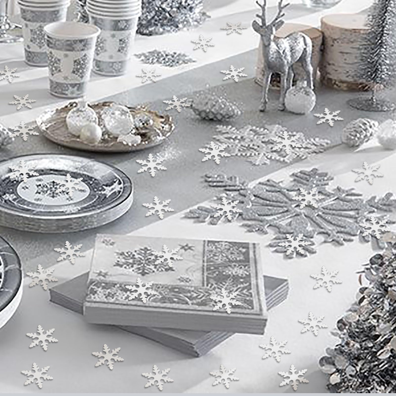 Płatek śniegu konfetti Wesołych Świąt Święta Cekiny posypki Stół rozprasza Konfetti Metaliczna folia na Nowy Rok ślub urodziny baby shower wieczór panieński festiwal tematyczny przyjęcie dekoracje stołu