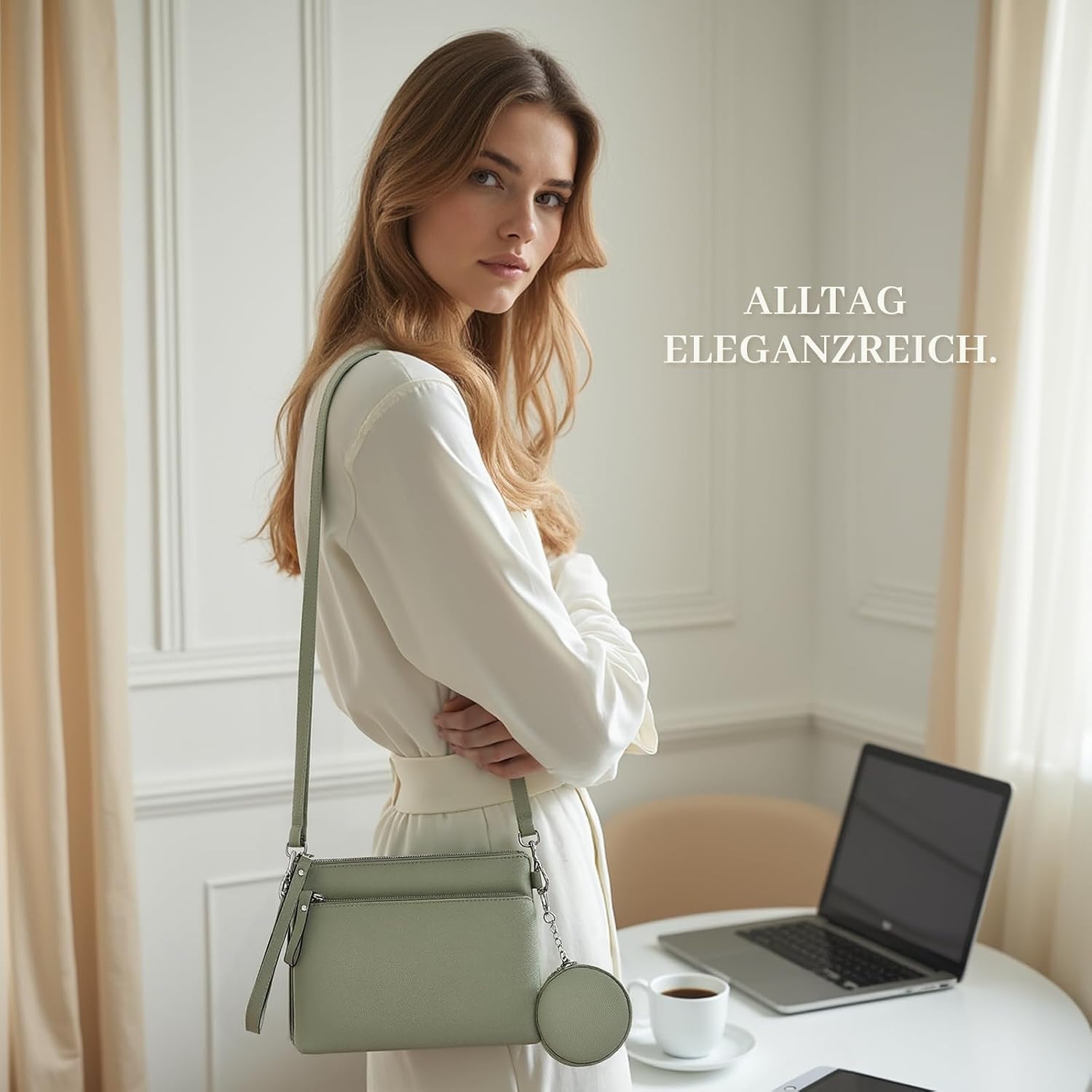 Women's Shoulder Bag Faux Leather Crossbody Bag with Small Purse, Adjustable Removable Shoulder Strap, Modern Handbag for Women image 2