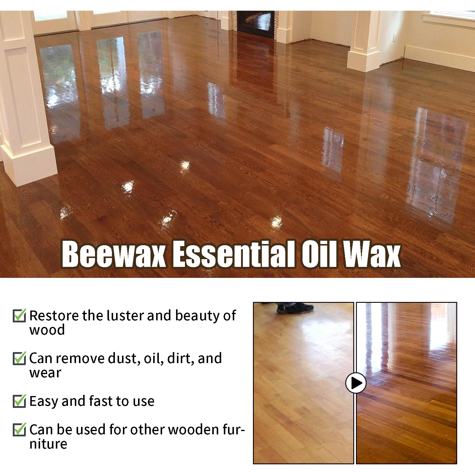 Spray de Cera de Abeja Micromolecularizada Natural,Cera de Pulido Multiuso,Limpiador de Ceras de Abeja,Abrillantador de Muebles de Ceras de Abejas,Pulimento Para Muebles En Wax Abejas,120ML*2 Piezas