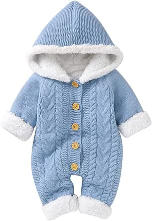 Baby Schneeanzug Winter Overall | Mit Füßen | Warmes Fleece | Größen 80-86 | Für Jungen & Mädchen