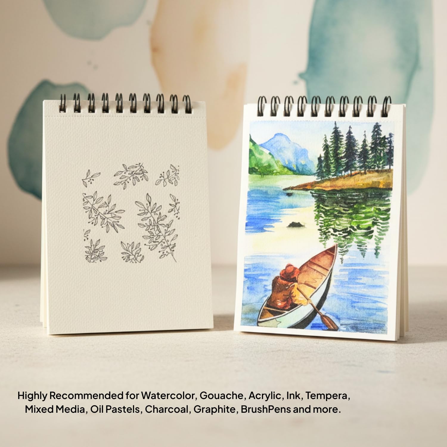 Zen Sangam A4 Spiral Watercolor Book | 300 GSM 100% Cotton | Handmade Papers | Size (29.7x21cm) | Landscape | 20 Sheets (40 Pages) for Beginners and Self Taught Artists - Calligraphy Sketchbook — Amazon image 6