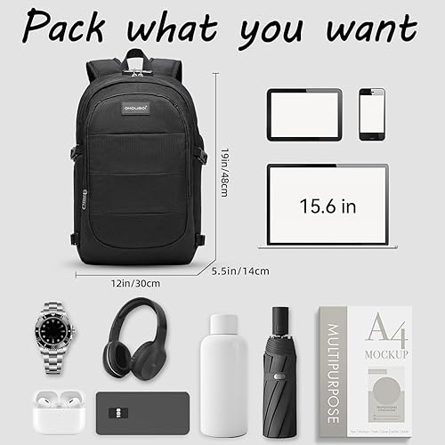 Miniatura 3 de OMOUBOI Mochila para laptop, mochila de viaje de negocios, B+negro