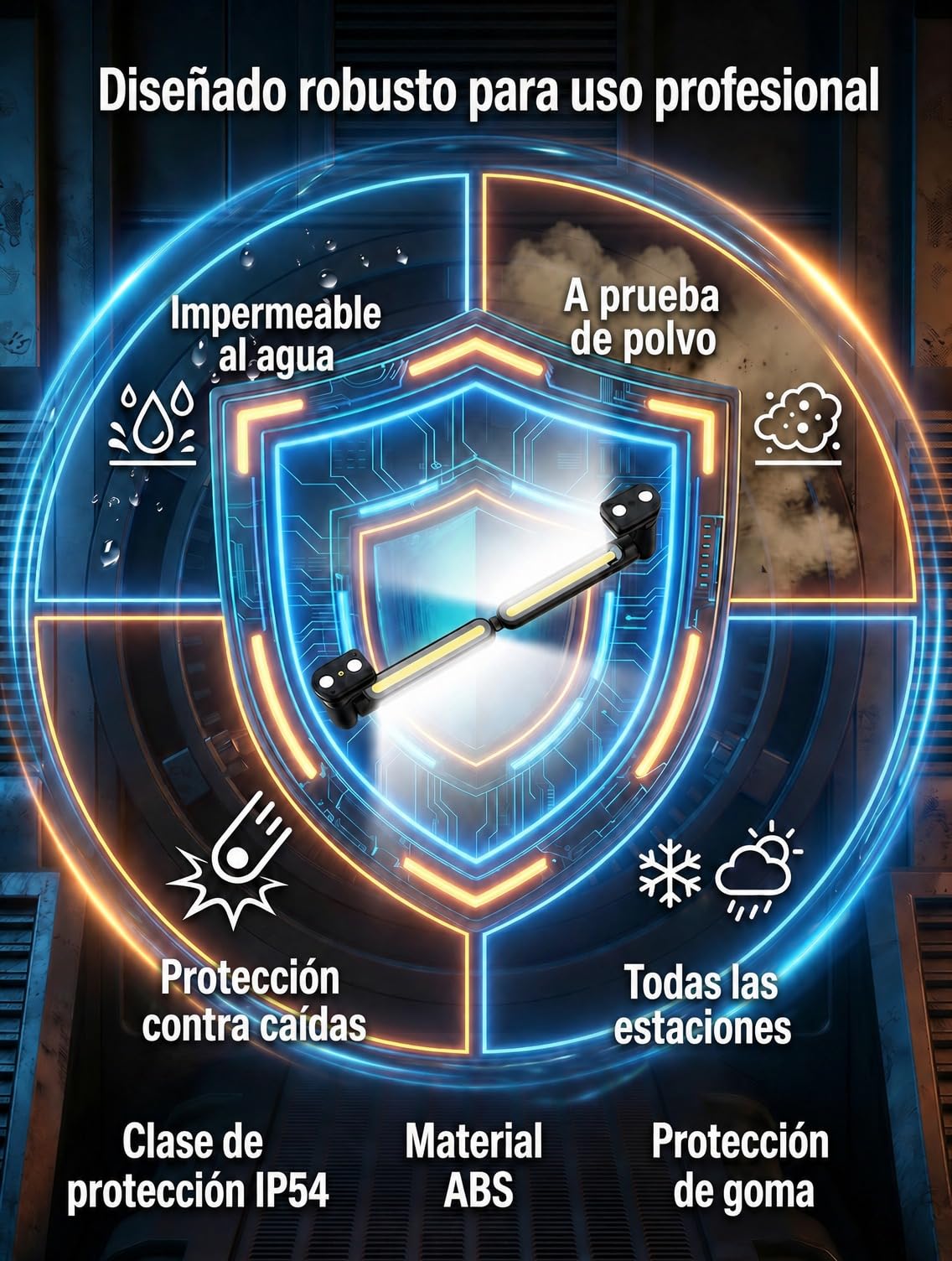 Pack de 2 Linternas LED de Trabajo para Capó de Coche, 3000 lm, 5200 mAh, USB-C, Magnéticas, 2 en 1, Rotación 360°, Ganchos y Pinzas, Luz para Taller Mecánico, Negro