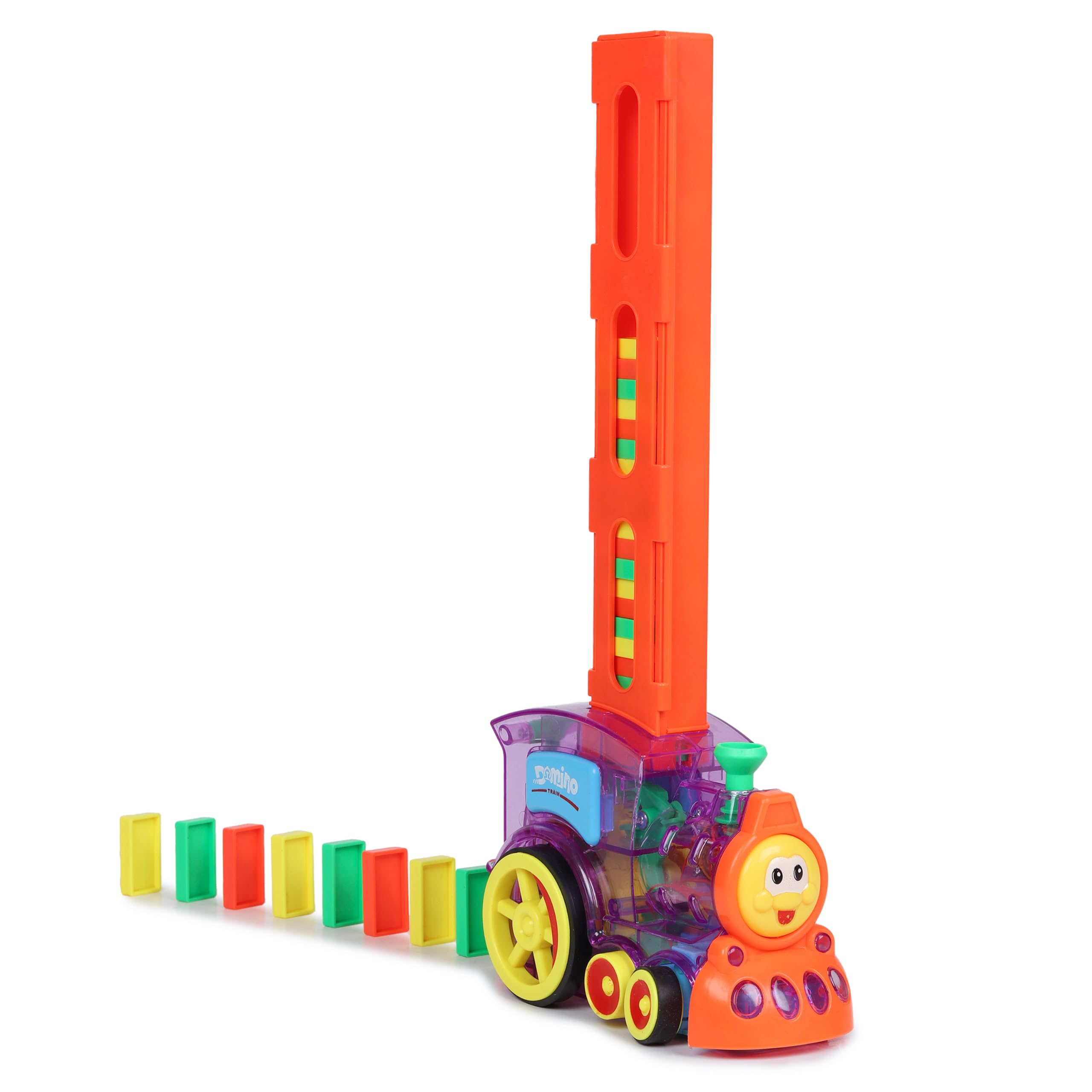 Automatic Domino Train Set with 40 Domino Tiles, Light and Sound Domino Laying Toy, Educational STEM Building Game for Boys and Girls Age 3 Years and Above-image-18