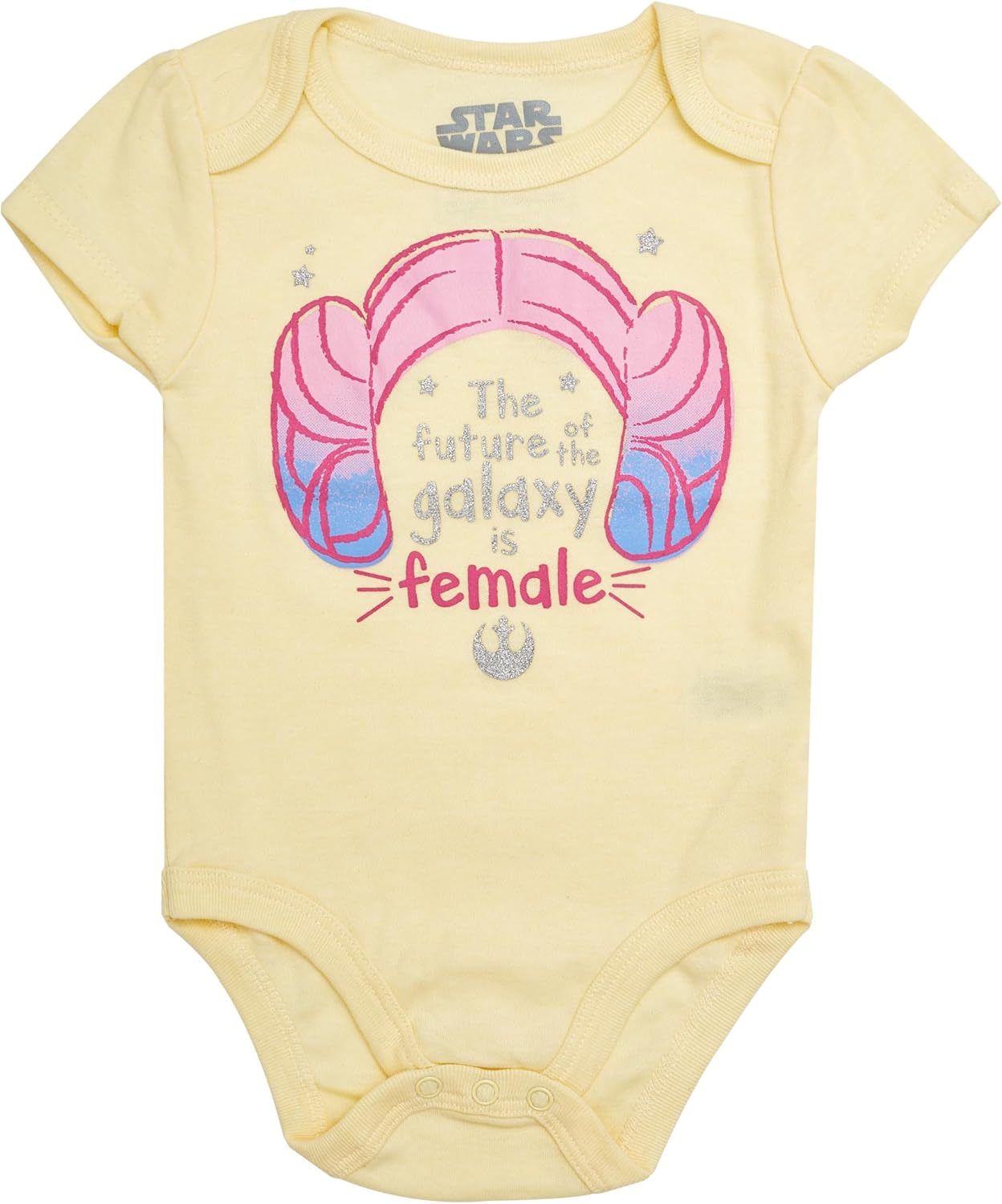 STAR WARS Baby Girls Bodysuits 5-Pack - Baby Girls' Bodysuits 5-Pack with Princess Leia, R2-D2, Yoda Baby Clothes