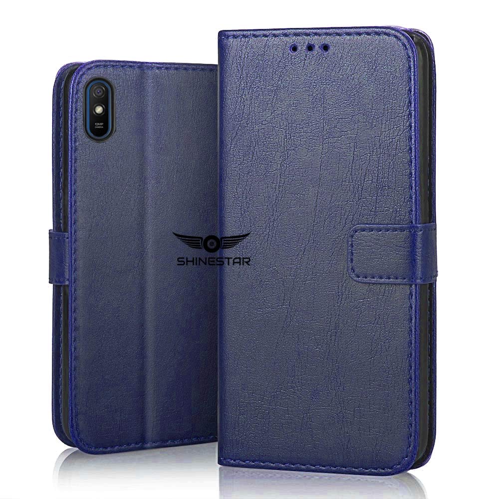 SHINESTAR Redmi 9A / Redmi 9i Flip Case | PU Leather Flip Cover Wallet Case with TPU Silicone Case Cover for Redmi 9A / Redmi 9i – (Ultimate Blue)