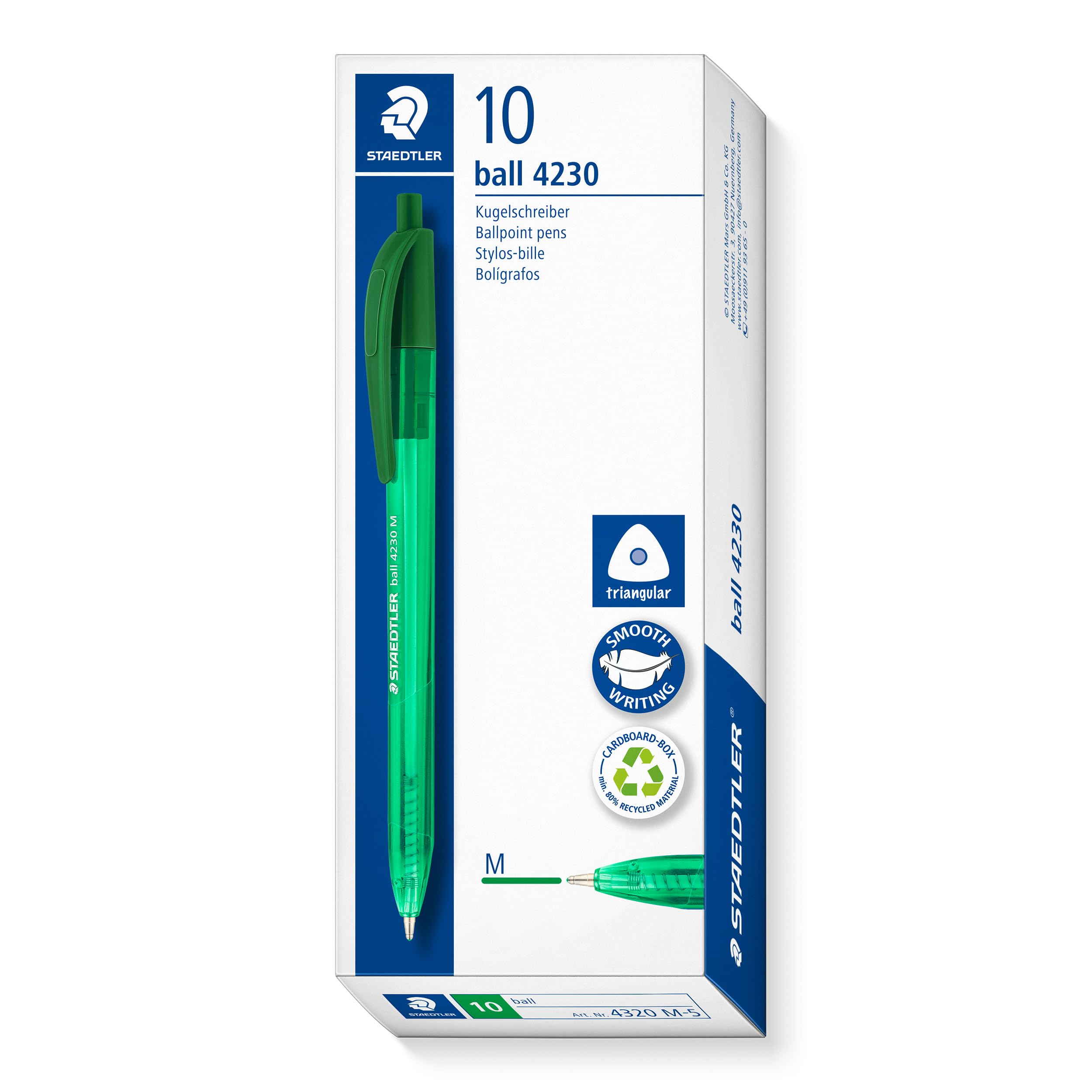 Staedtler Penne A Sfera Triangolari 4230C8E2-2 - Confezione Da 8 Colori Assortiti, Tratto Medio 1,00 Mm - Foto 5