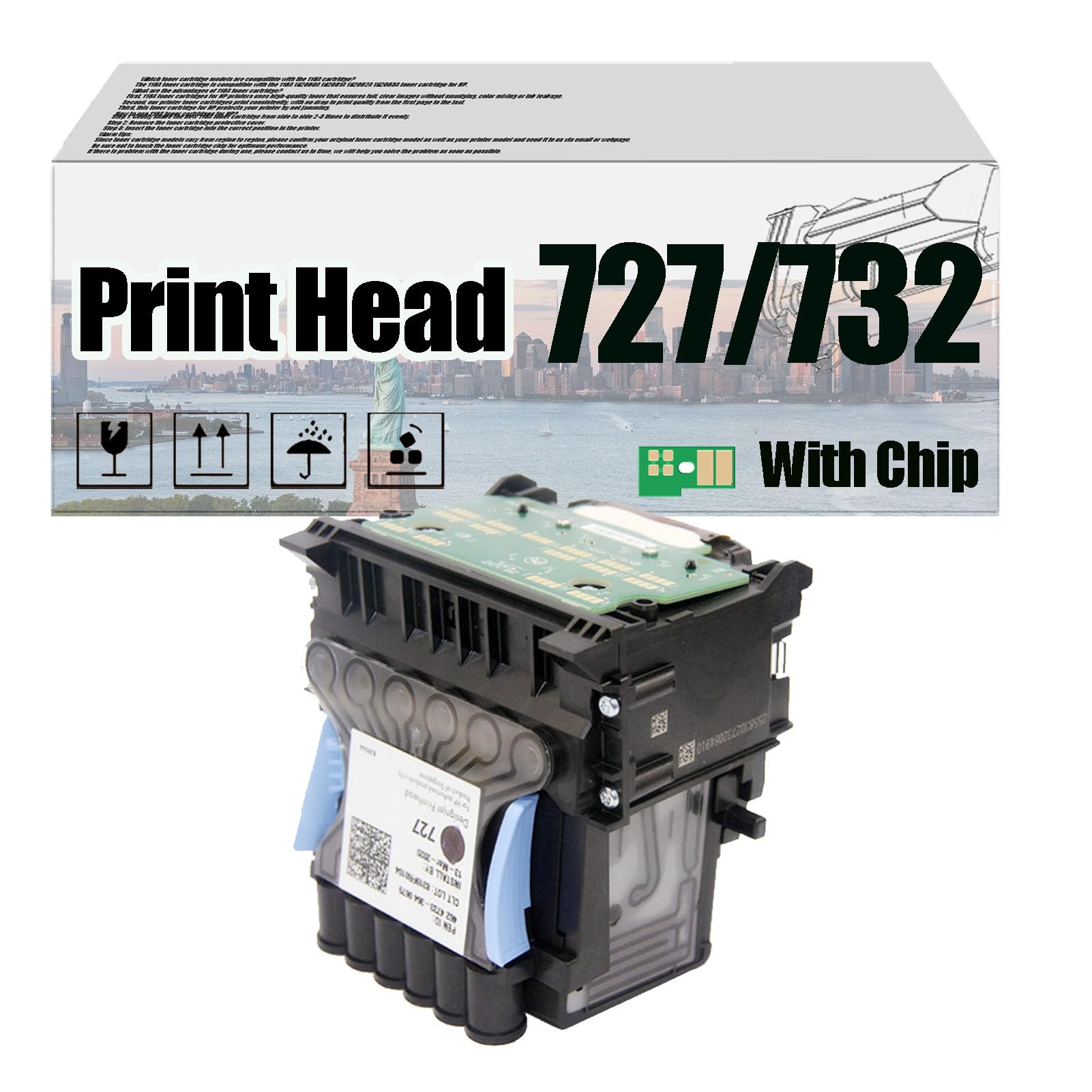 Testina Di Stampa 727 732, Compatibile Con Le Stampanti Per HP DesignJet T920, T930, T1500, T2500 —— Elevato Volume Di Stampa Con Chip Black*1