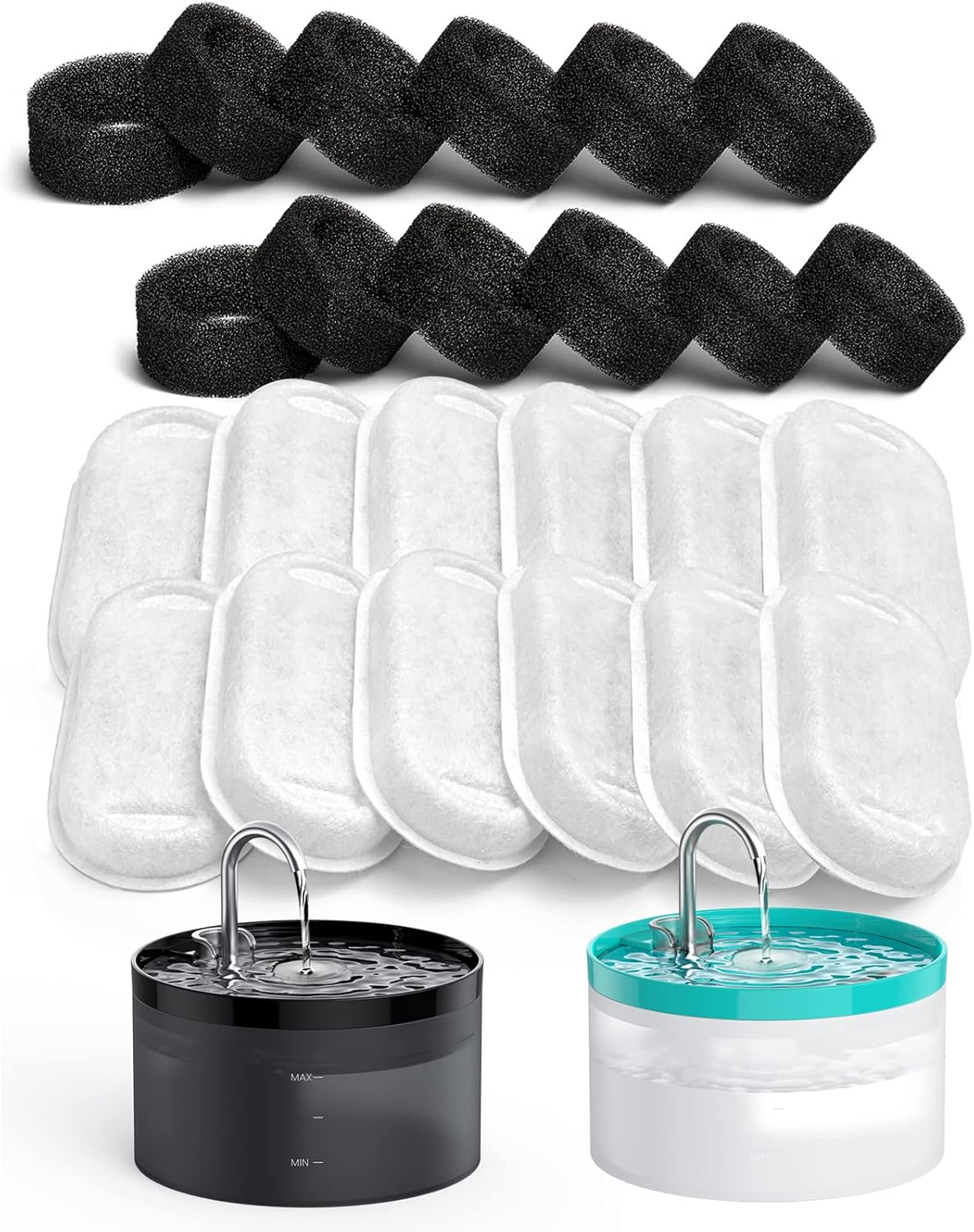 Lot De 12 Filtres De Rechange Pour Fontaine À Eau Pour Chat[H1562