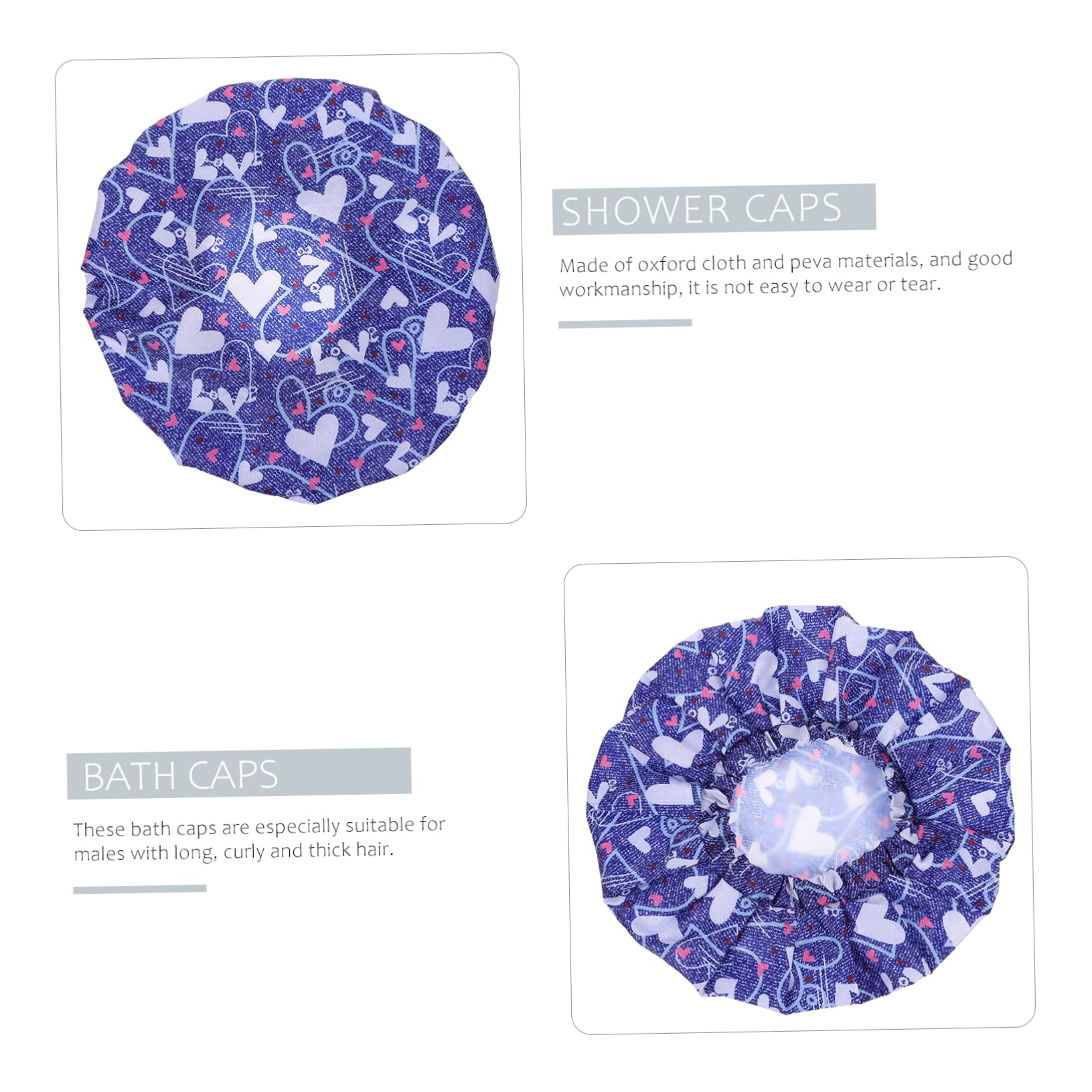 Beaupretty 3piezas Gorro De Para Hombres Sombrero De Baño De Doble Oxford y Peva Diseño Creativo y Práctico Para Cuidado Del Cabello Para y Spa