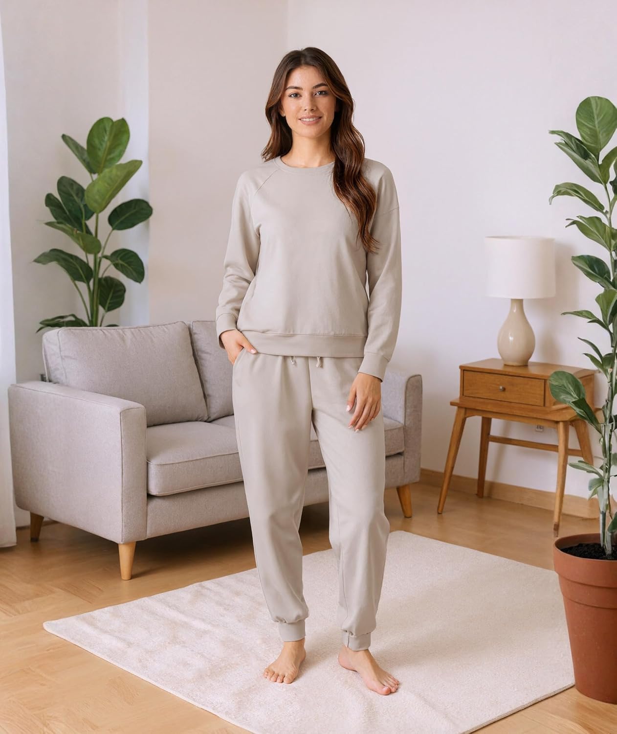 GYS 2 Piece Sets for Women Sweatsuit Lounge Set Matching Sweatshirt Sweatpants Fall Travel Outfits Tracksuit with Pockets - Image 7