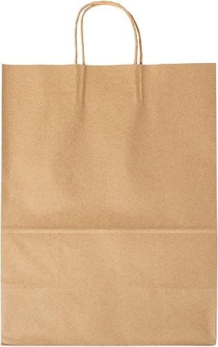 Miniatura 3 de AmerCare Royal Case - 250 bolsas de papel kraft reciclables con asas trenzadas, embalaje ecológico de color marrón, bolsas de compras duraderas, 13