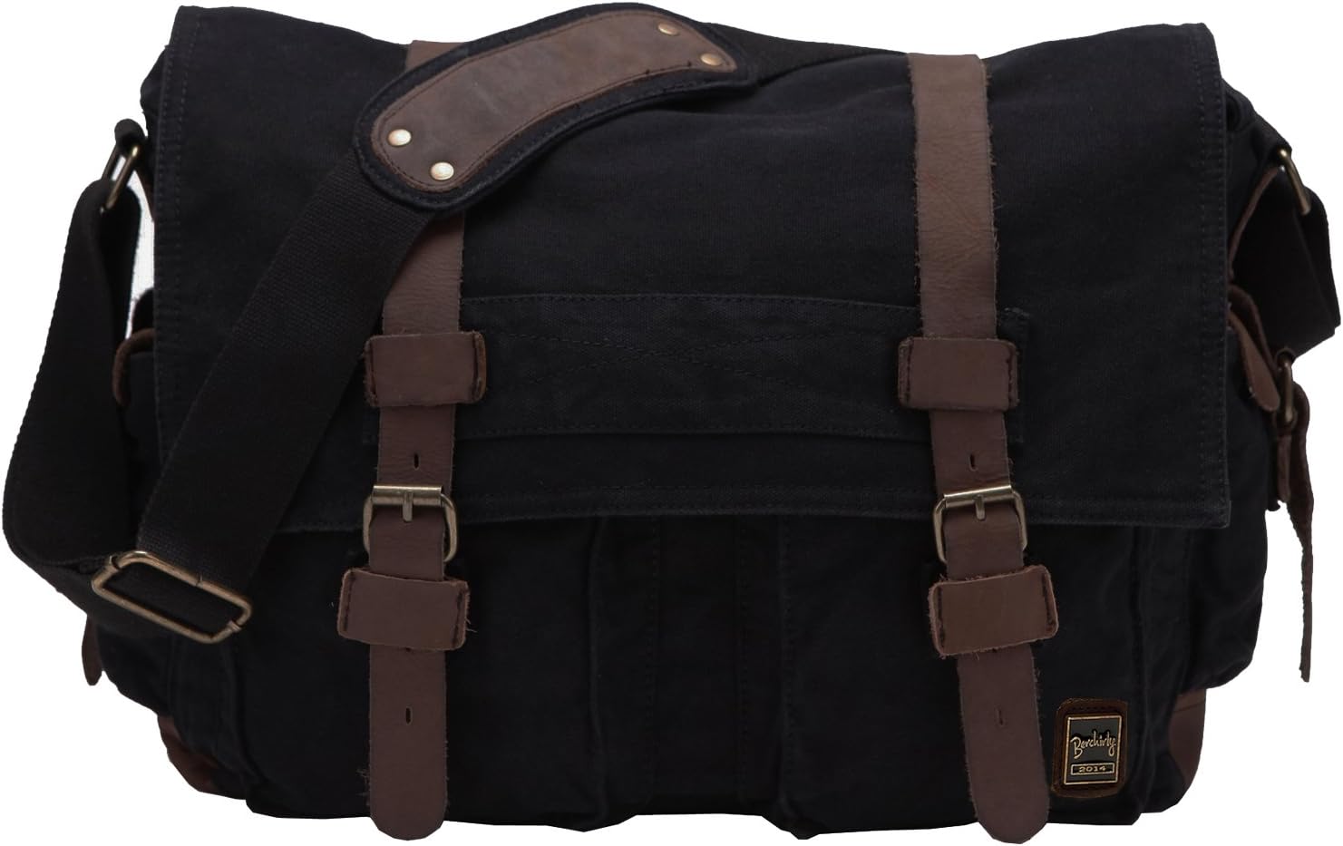 Berchirly Vintage Military Men Canvas Messenger Bag Satchel Travel Shoulder Bags For 13.3-17" Laptop