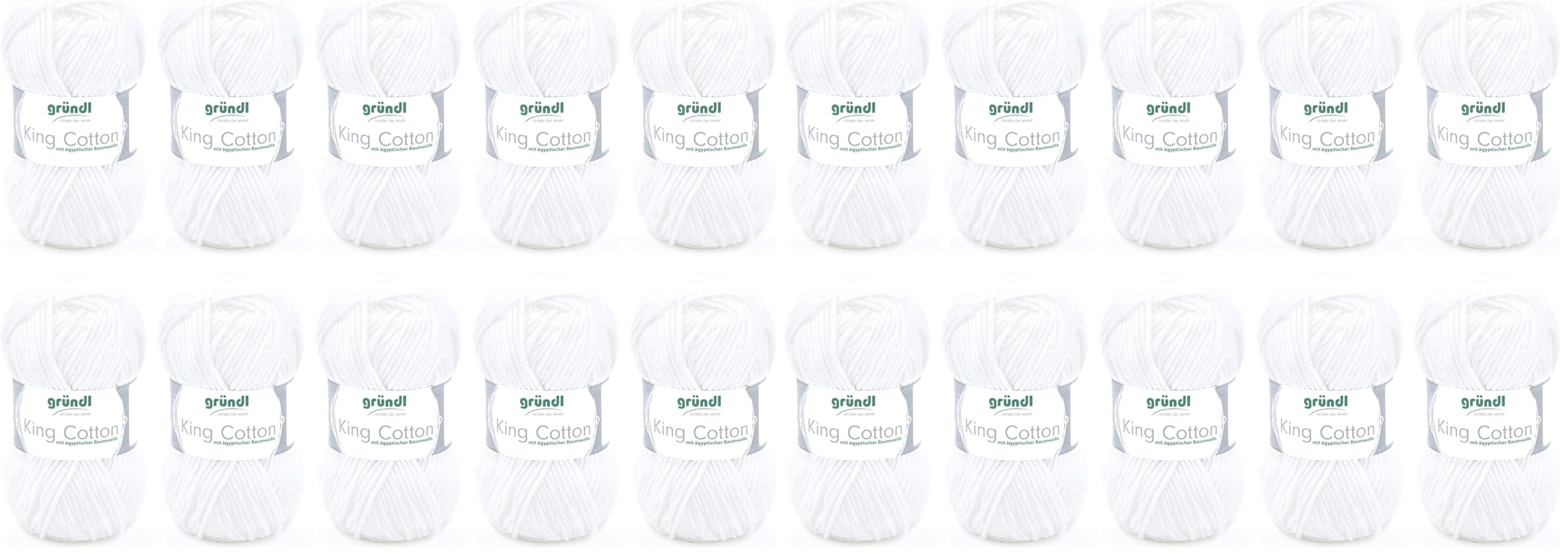 Laine épaisse King Cotton Gründl douce | Fil blanc 55% polyacrylique 45% coton aiguille 6-7