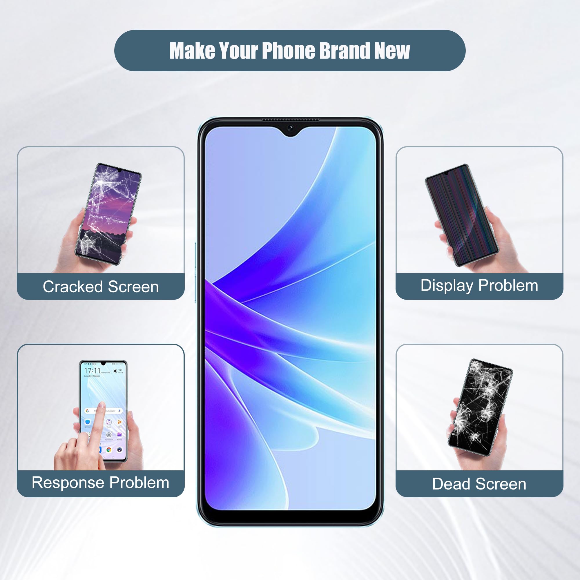 Display LCD Per Oppo A57S CPH2385 - Schermo Sostituzione Con Strumenti - Foto 4