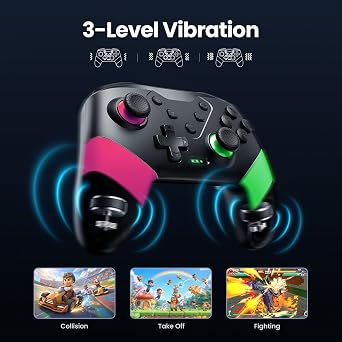VOYEE Switch Controllers Compatible with Switch/Lite/OLED, Programming Wireless Pro Controller with Motion Control, Vibration, Wake-up, Turbo, Screenshot