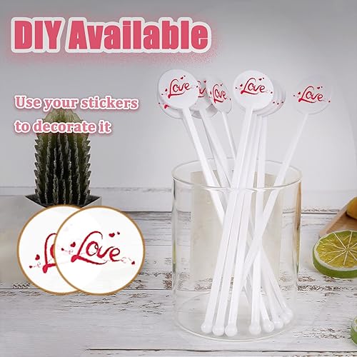 Miniatura 5 de 100 palitos de cóctel de 7 pulgadas, agitadores desechables blancos de plástico para bebidas de café, barra mezcladora para el hogar, bar, boda,