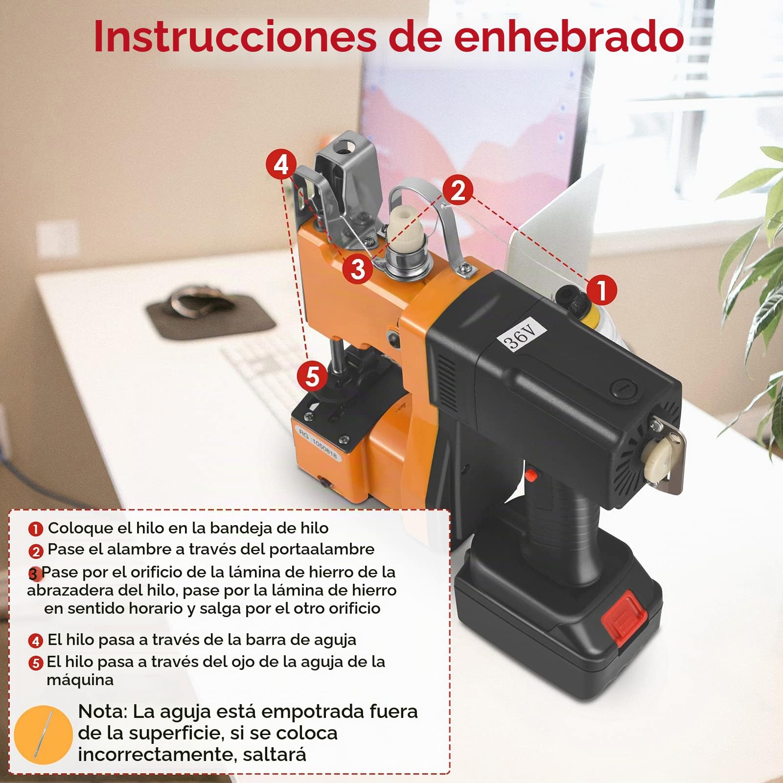 Sacos Maquinas de Coser Maquina de Tejer Portátil Máquina Selladora para Bolsa dePlástico de Papel de Arroz