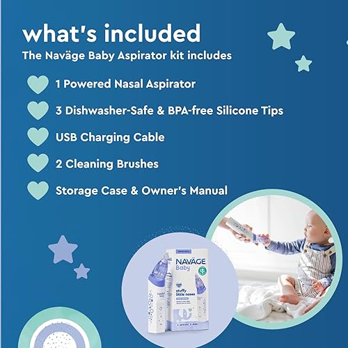 Miniatura 5 de Naväge Baby Bundle: Aspirador nasal para bebés + inhalador de microniebla, suave, aprobado por pediatras para la congestión del bebé y la nariz