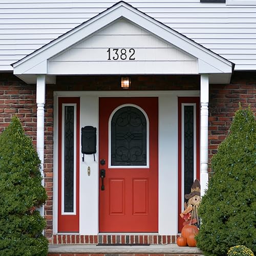 Miniatura 2 de Fitous Números de casa de 5.5 pulgadas, color negro, de hierro fundido, acabado rústico original, número de dirección de la casa para exteriores,