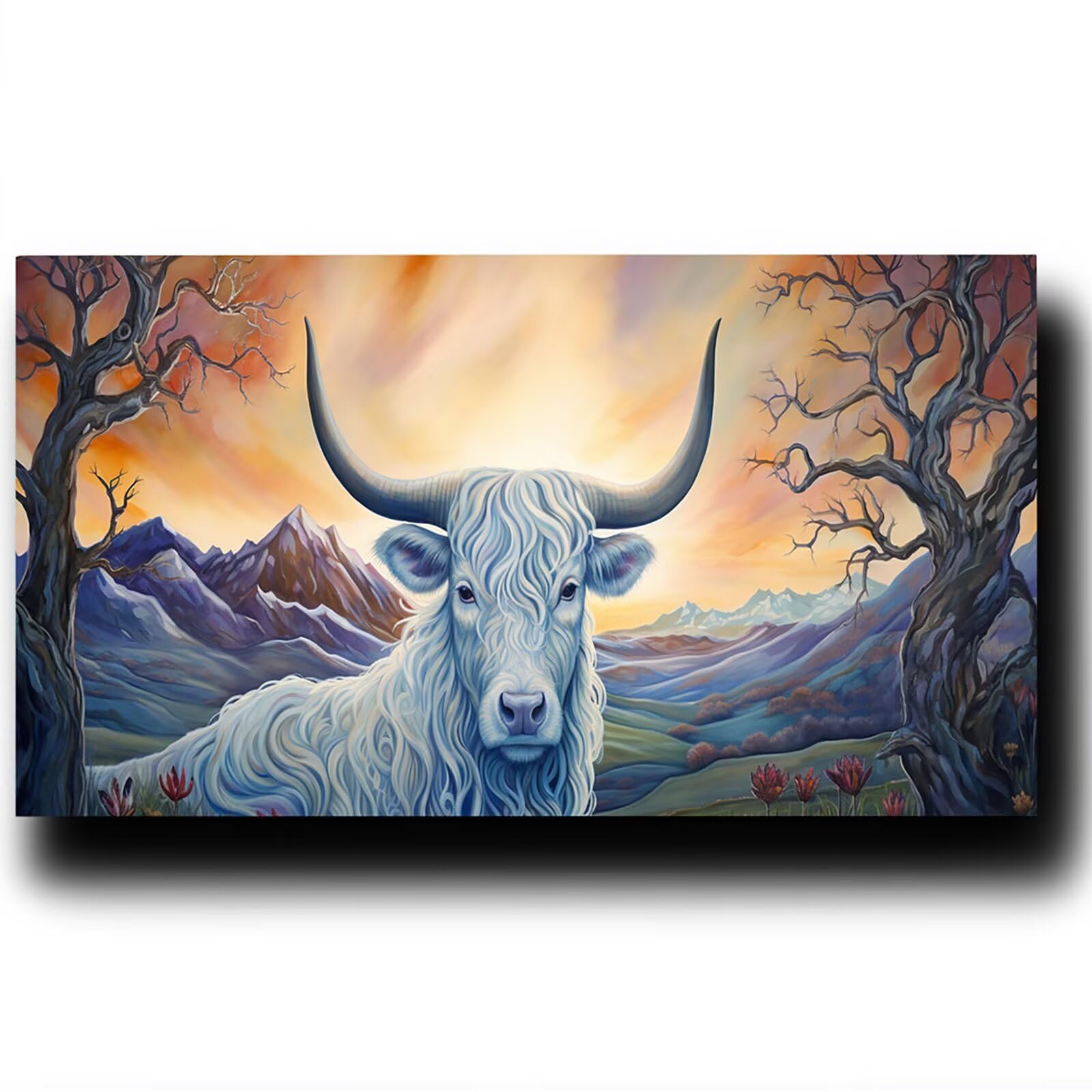 Pintar por Numeros Adultos Ganado, Pintar por Numeros Niños Kit Manualidades Adultos Árbol Cuadros para Pintar por Numeros Pintura Acrílico, Cuadros Decorativos Regalos Para Mujer 80X160cm 7w-8-2